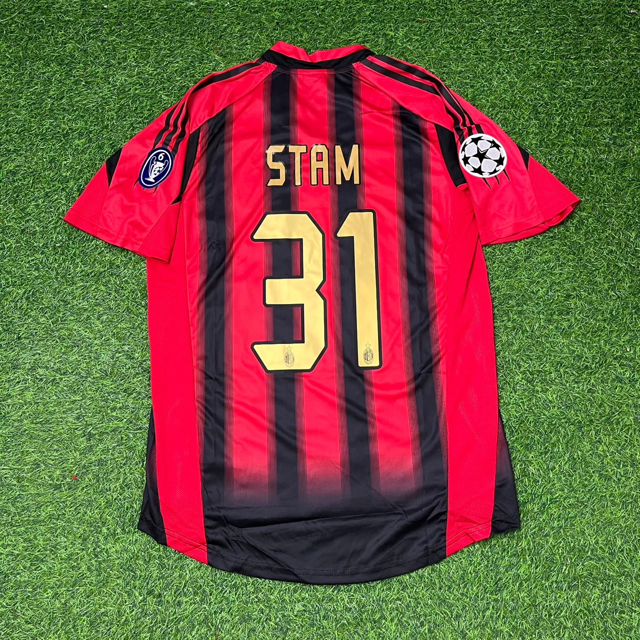 Jaap Stam #31 AC Milan 2004 2005 Home Retro Football Jersey Kit