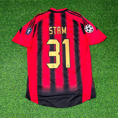 Jaap Stam #31 AC Milan 2004 2005 Home Retro Football Jersey Kit