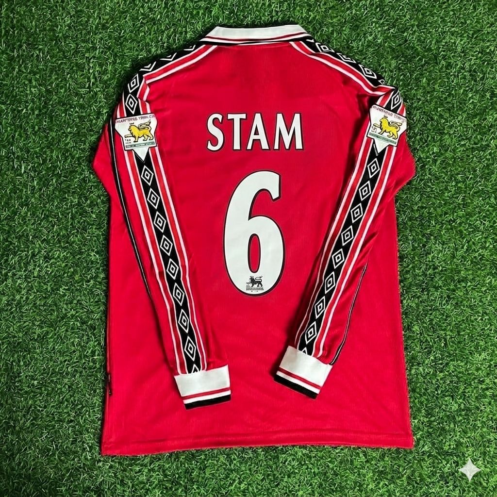 Jaap Stam 6 - Manchester United 1999 Red Long Sleeve Football Jersey Kit