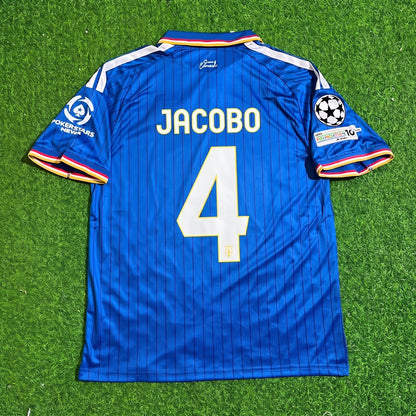 Jacobo Ramón #4 Como 2027 Home Blue Champions League Patch Football Jersey