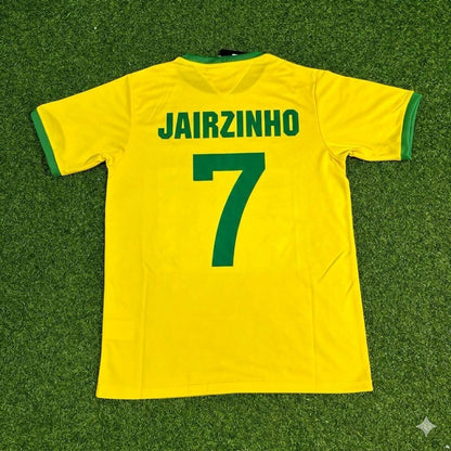 Brazil World Cup 1970 Jairzinho Retro Home Football Jersey
