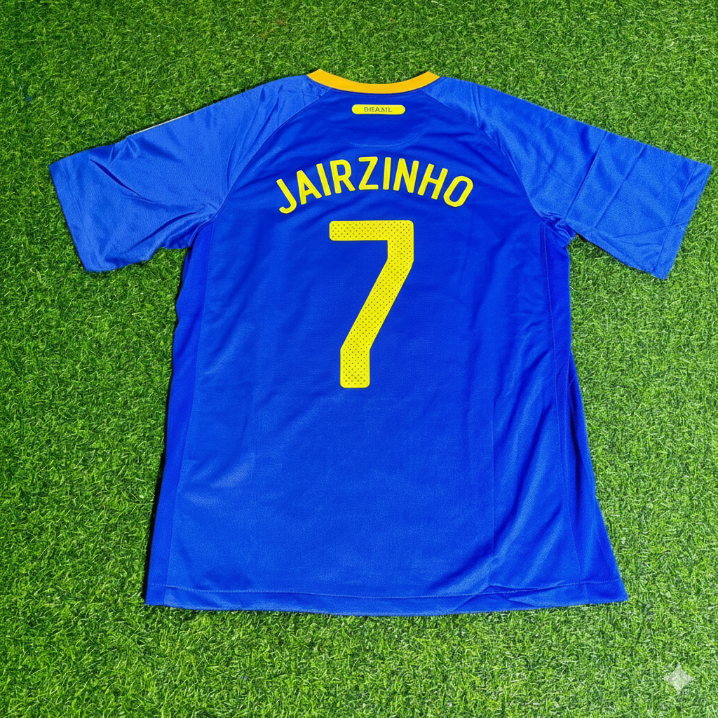 Brazil World Cup 2010 Jairzinho Retro Blue Football Jersey