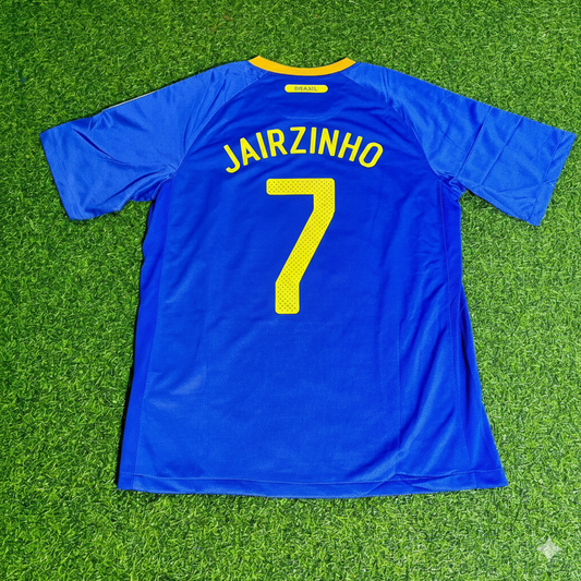 Brazil World Cup 2010 Jairzinho Retro Blue Football Jersey