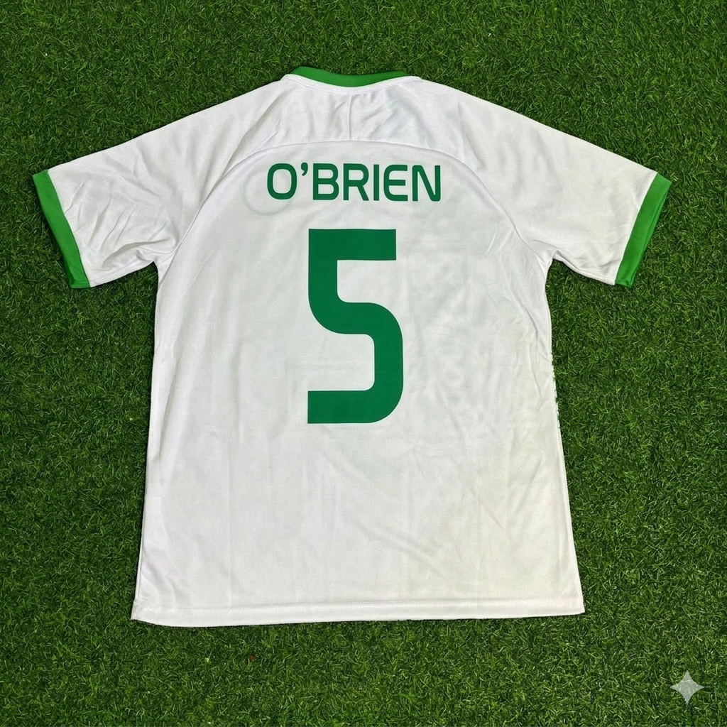 Jake O'Brien 5- Ireland Vintage Special Edition White Football Jersey Collection