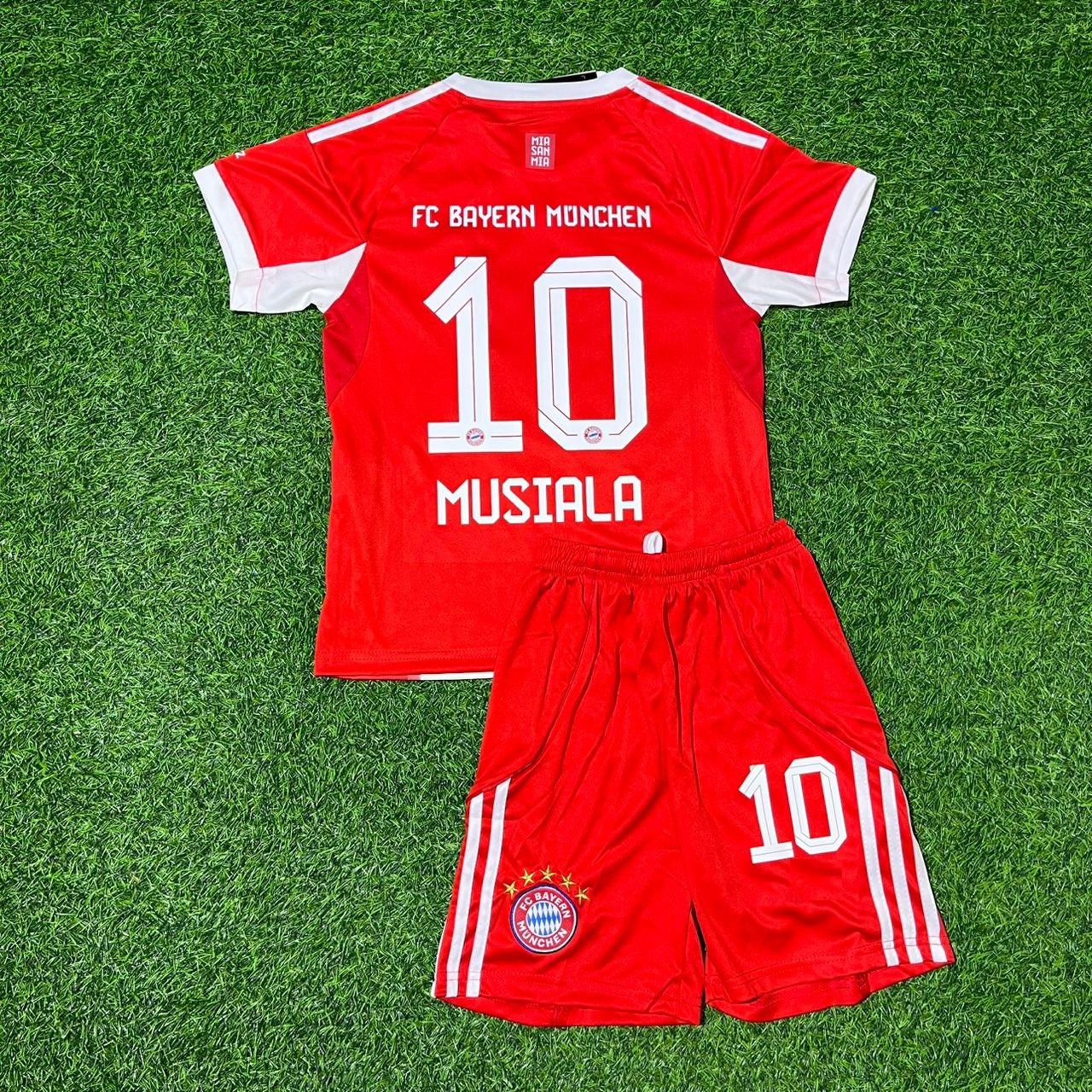 Jamal Musiala #10 Bayern Munich 2025/26 Home Kids Football Jersey Kit