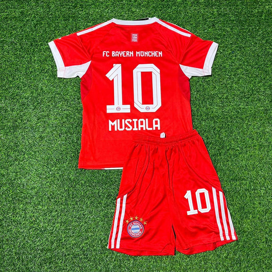 Jamal Musiala #10 Bayern Munich 2025/26 Home Kids Football Jersey Kit
