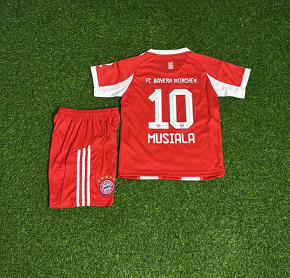 Jamal Musiala #10 Bayern Munich 2025/26 Home Kids Football Jersey Kit