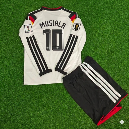 Germany 2026 Jamal Musiala #10 Kids Long Sleeve Home Soccer Kit Football Jersey