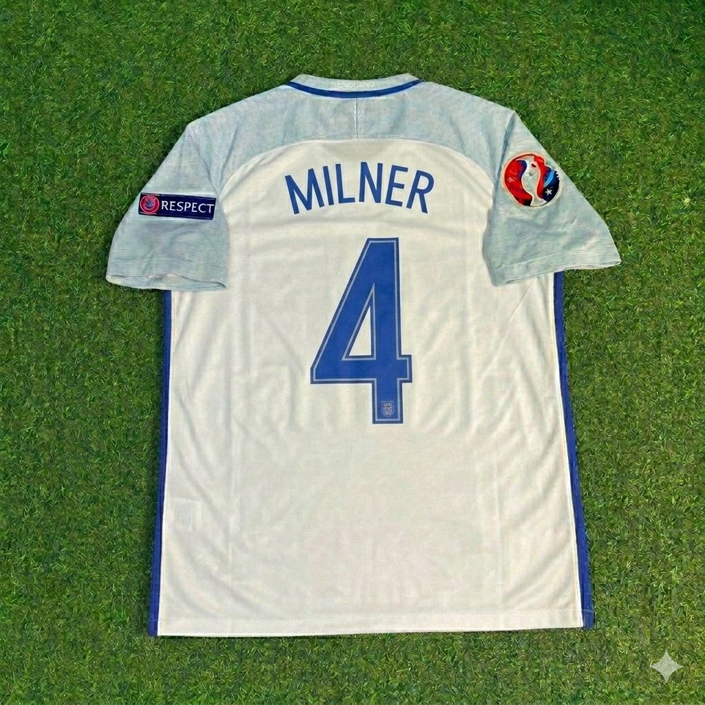 James Milner #4 England Euro 2016 Home Retro Jersey