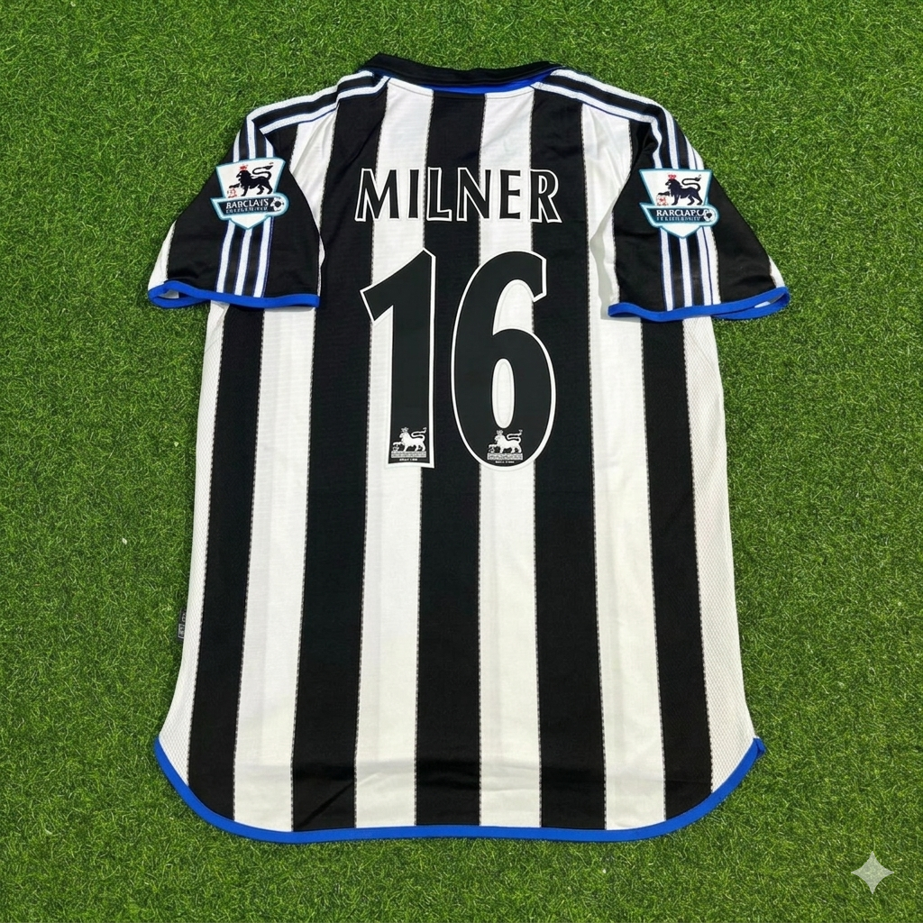 James Milner #16 Newcastle United Retro Football Jersey Kit