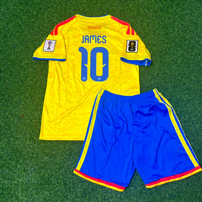 Colombia World Cup 2026 James Rodríguez #10 Kids Football Jersey