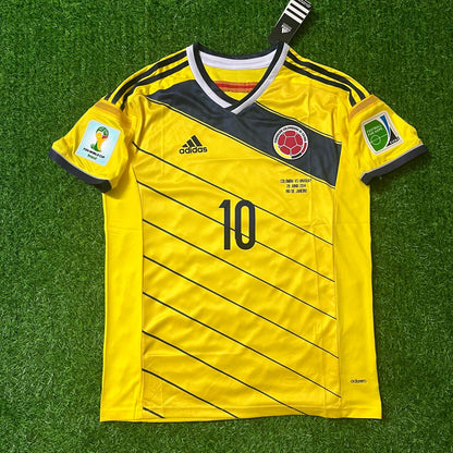 James Rodriguez Colombia 2014 Brazil World Cup Retro Football Jersey Kit