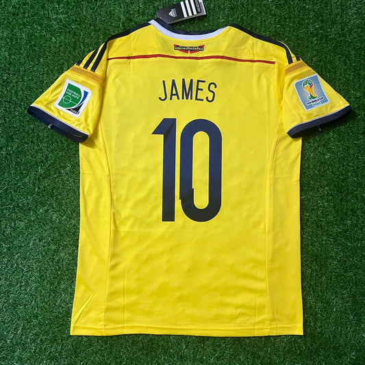 James Rodriguez Colombia 2014 Brazil World Cup Blue Retro Jersey Trikot Maillot