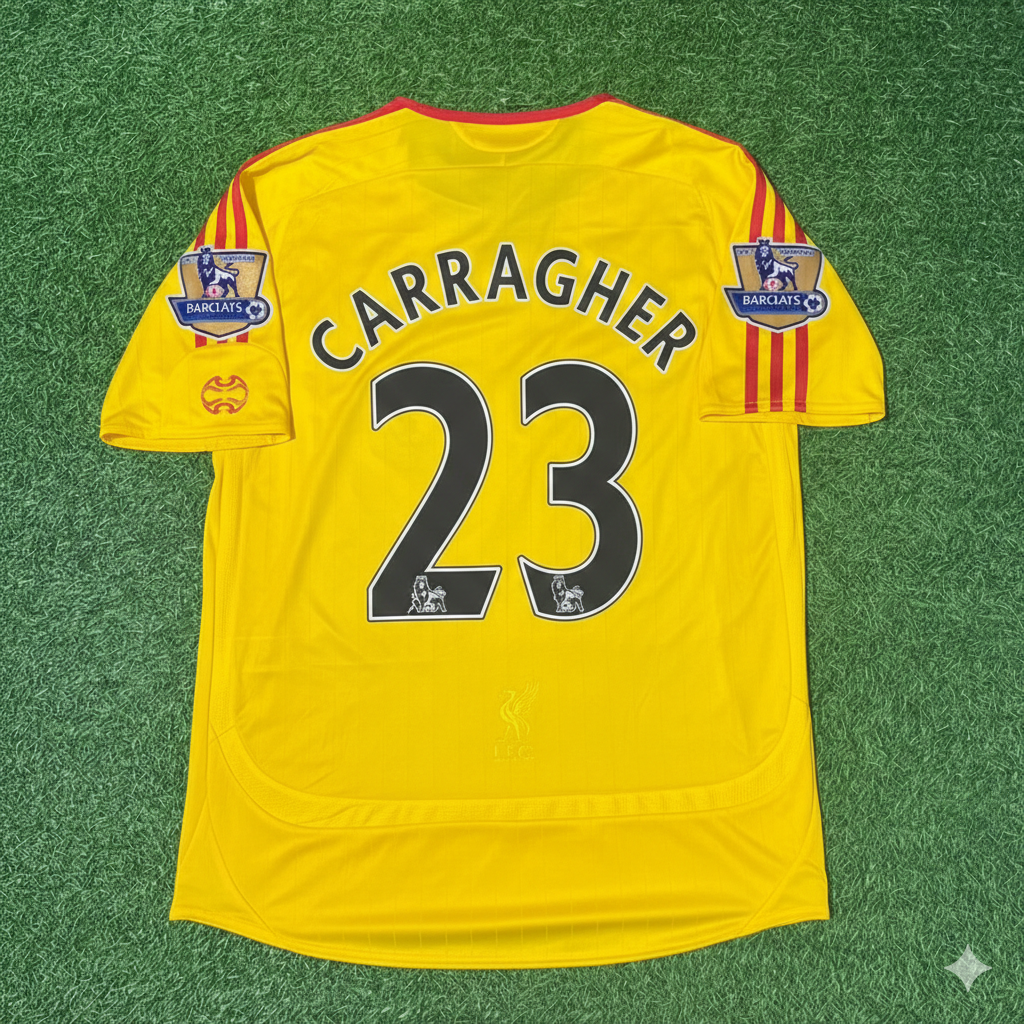 Jamie Carragher Liverpool 2006/2007 Yellow Retro Football Jersey Collection