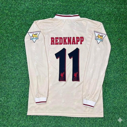 Jamie Redknapp Liverpool 1996 1997 Retro Away White Long Sleeve Football Jersey