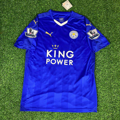 Jamie Vardy 9 - Leicester City 2015/16 Retro Football Jersey Kit