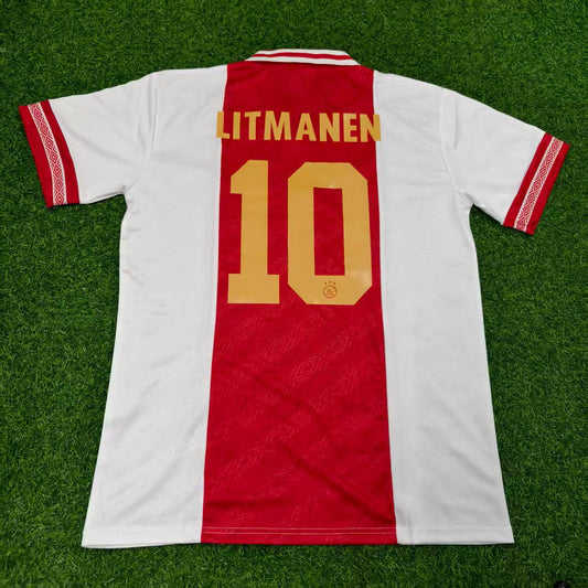 Jari Litmanen Ajax Retro Golden Printing Football Jersey
