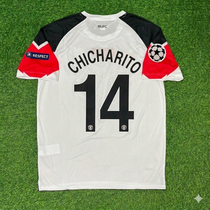 Chicharito #14 Manchester United 2011 Champions League Final White Football Jersey Kit