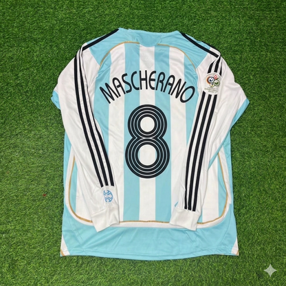 Argentina World Cup 2006 Javier Mascherano #8 Retro Long Sleeve Football Jersey