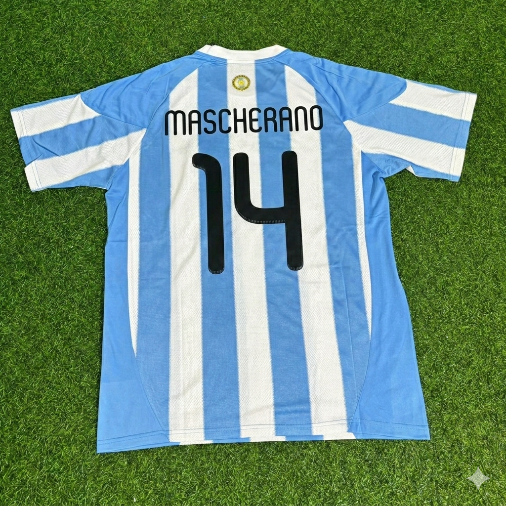 Argentina World Cup 2010 Javier Mascherano 14- Retro Football Jersey