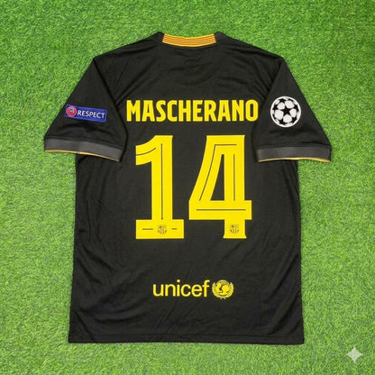 Javier Mascherano #14 Barcelona 2013-2014 Black Retro Football Jersey Kit