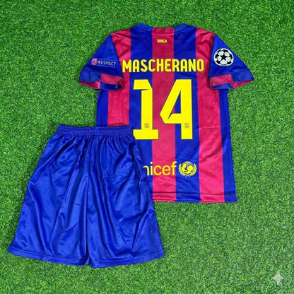 Javier Mascherano #14 Barcelona 2015 Champions League Final Kids Retro Football Jersey