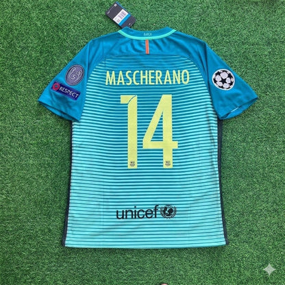 Barcelona Javier Mascherano #14 2016/17 Away Retro Football Jersey