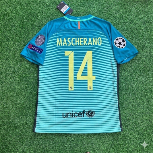 Barcelona Javier Mascherano #14 2016/17 Away Retro Football Jersey