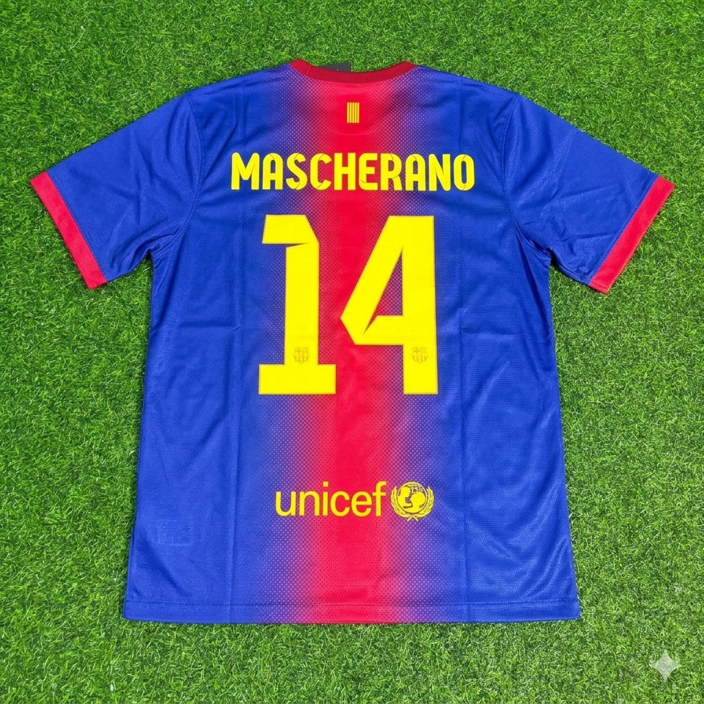 Javier Mascherano Barcelona 2012/2013 Retro Home Football Jersey Kit