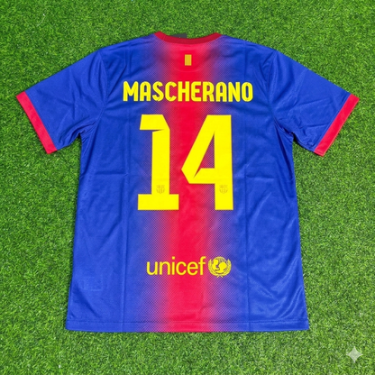Javier Mascherano Barcelona 2012/2013 Retro Home Football Jersey Kit