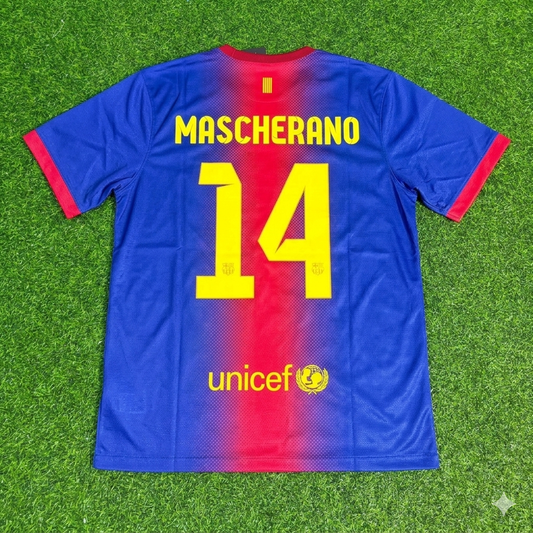 Javier Mascherano Barcelona 2012/2013 Retro Home Football Jersey Kit