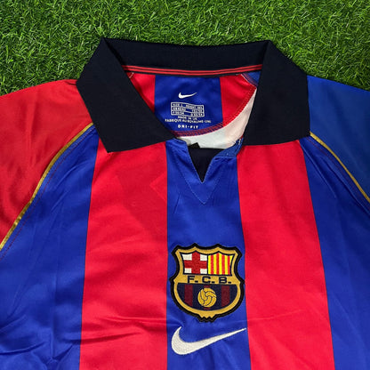 Javier Saviola 7 - Barcelona 2001/2002 Retro Football Jersey Kit
