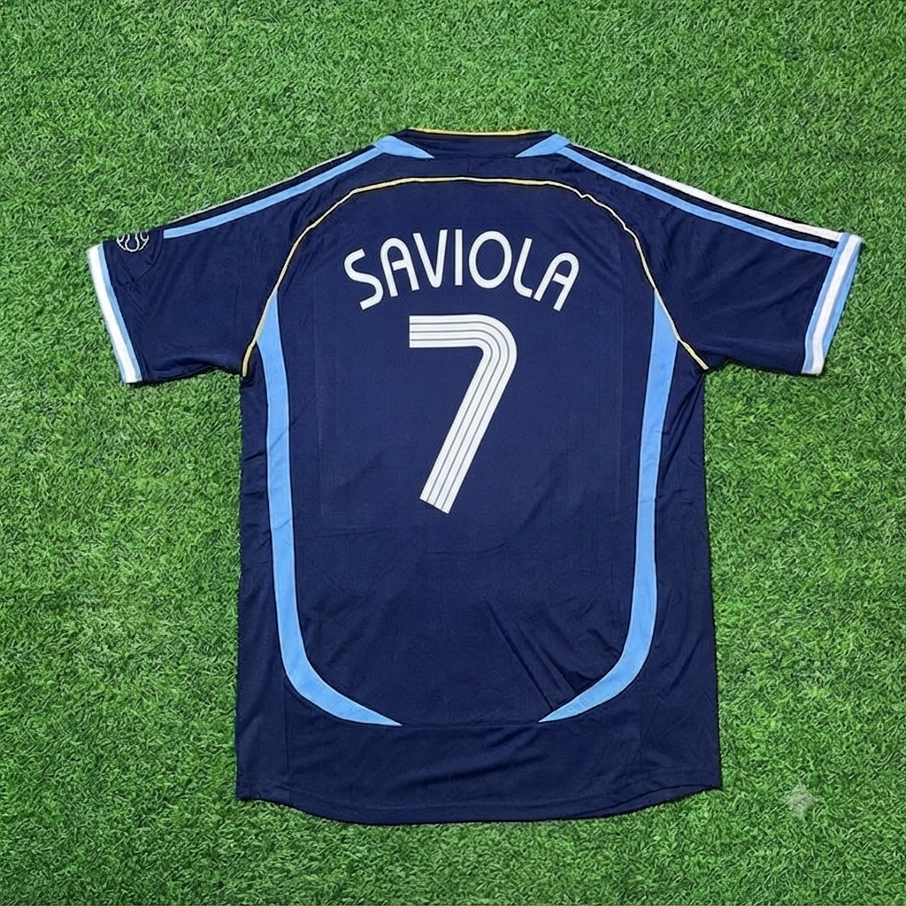 Argentina World Cup 2006 Javier Saviola #7 Dark Blue Home Retro Football Jersey Kit