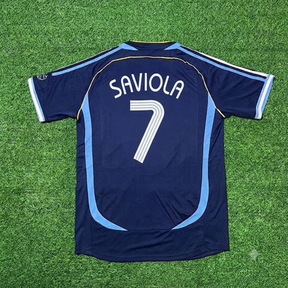 Argentina World Cup 2006 Javier Saviola #7 Dark Blue Home Retro Football Jersey Kit