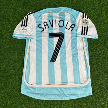 Argentina World Cup 2006 Javier Saviola Retro Football Jersey