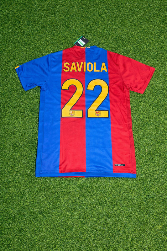 Javier Saviola Barcelona 2006/2007 Home Retro Football Jersey Kit