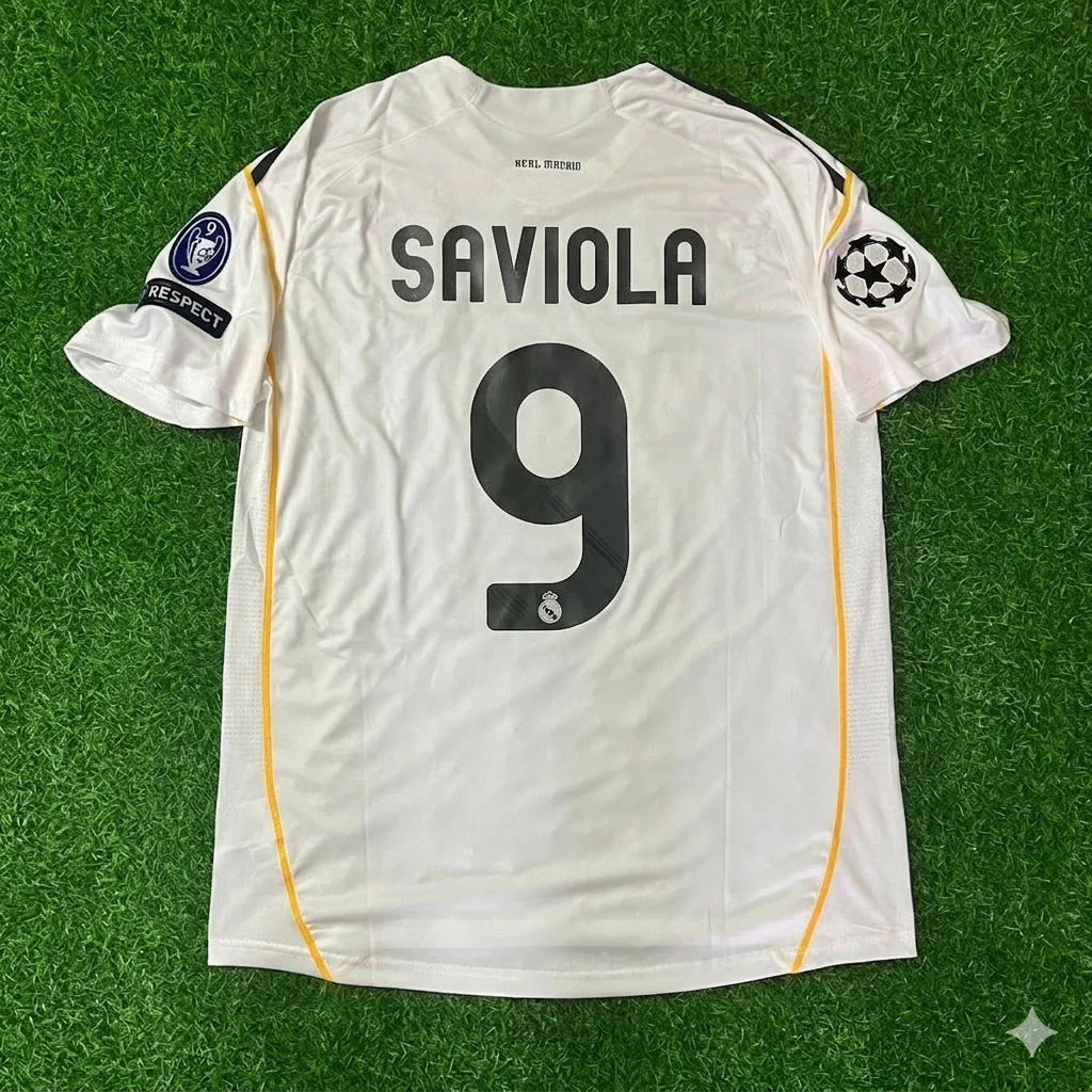 Javier Saviola Real Madrid 2009 2010 Retro Jersey Soccer Shirt Trikot