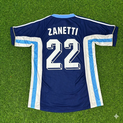 Argentina World Cup 1998 Javier Zanetti #22 Blue Retro Football Jersey