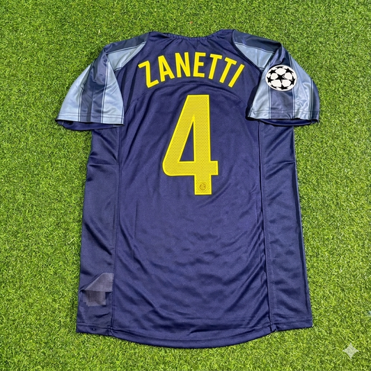 Javier Zanetti #4 Inter Milan 2004/05 Retro Football Jersey Kit