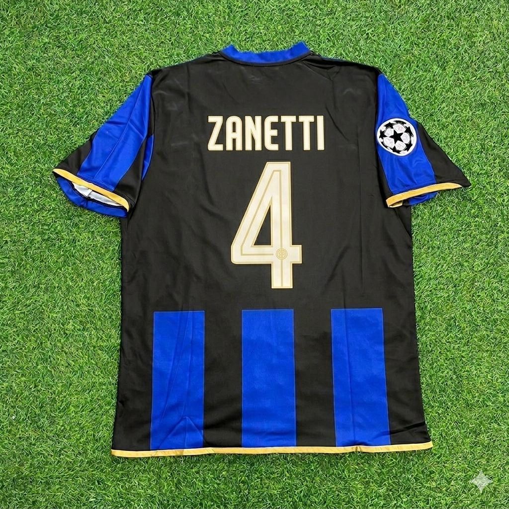 Javier Zanetti #4 Inter Milan 2008/09 Retro Football Jersey Kit