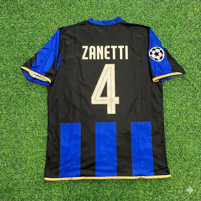 Javier Zanetti #4 Inter Milan 2008/09 Retro Football Jersey Kit