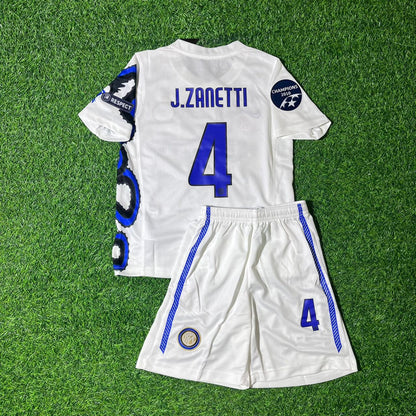 Javier Zanetti Inter Milan 2010/11 White Dragon Kids Retro Football Jersey Collection