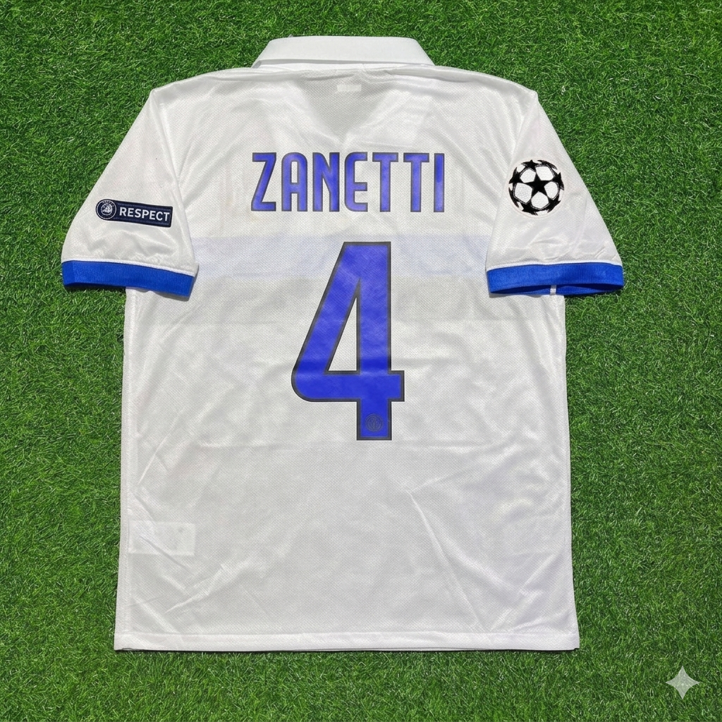 Javier Zanetti Inter 2009/2010 White Retro Football Jersey Kit