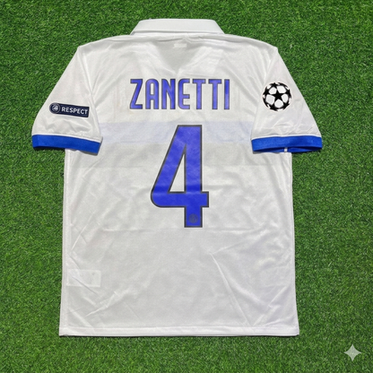 Javier Zanetti Inter 2009/2010 White Retro Football Jersey Kit