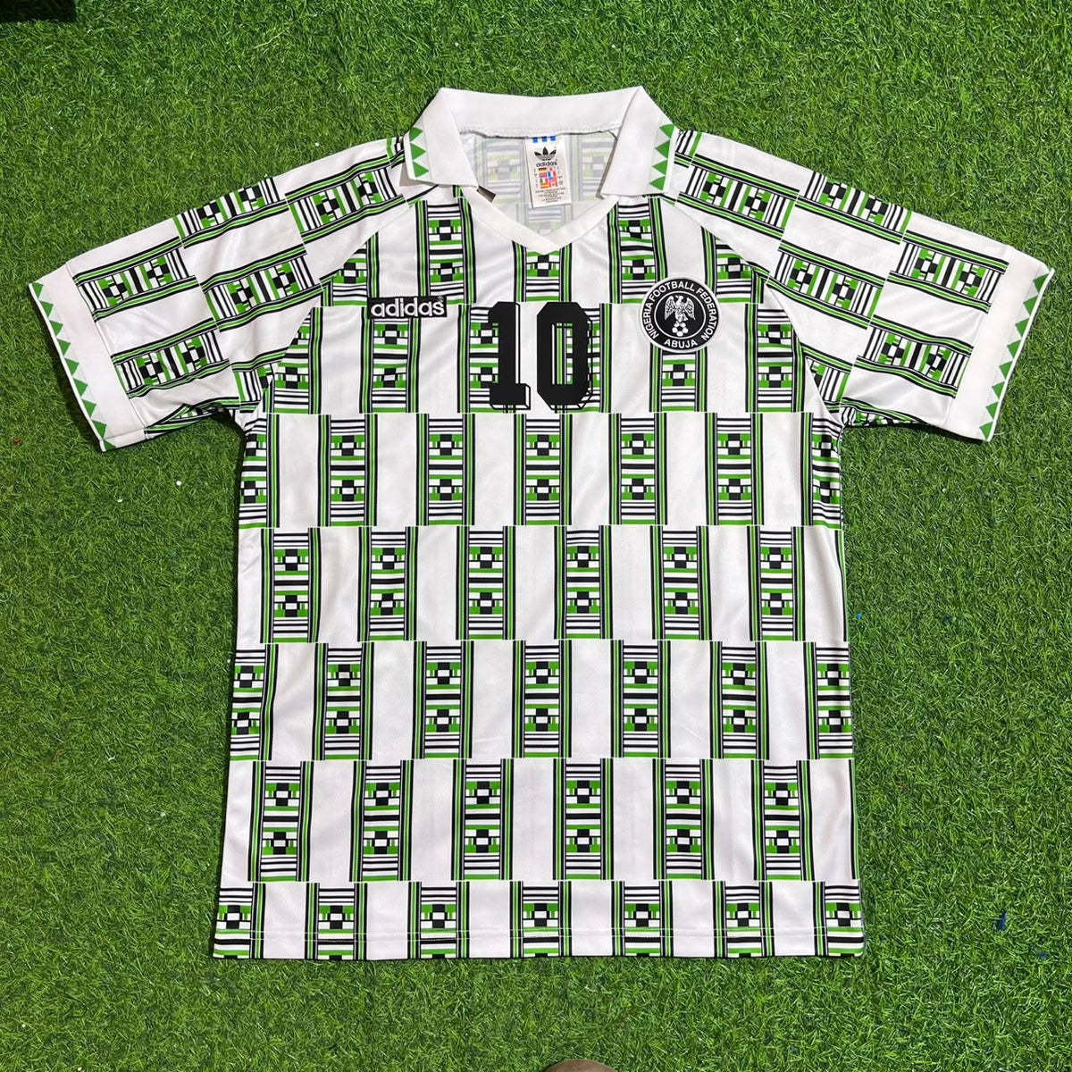 Jay-Jay Okocha Nigeria 1994 Season Away White Retro Football Jersey