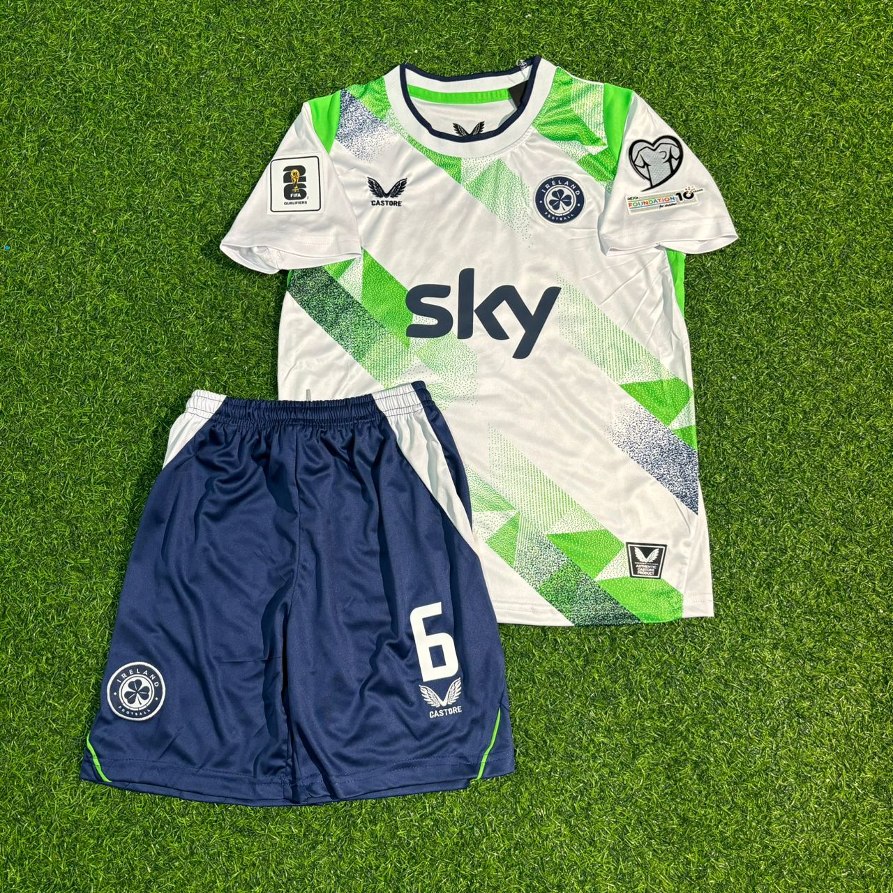 Jayson Molumby #6 Ireland Kids 2026 Home Green White Football Jersey Kit