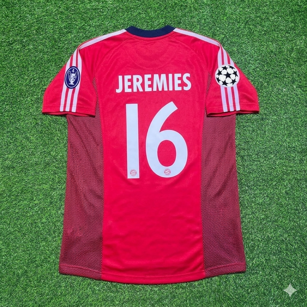 Jens Jeremies Bayern München 2002/2003 Season Home Red Retro Football Jersey