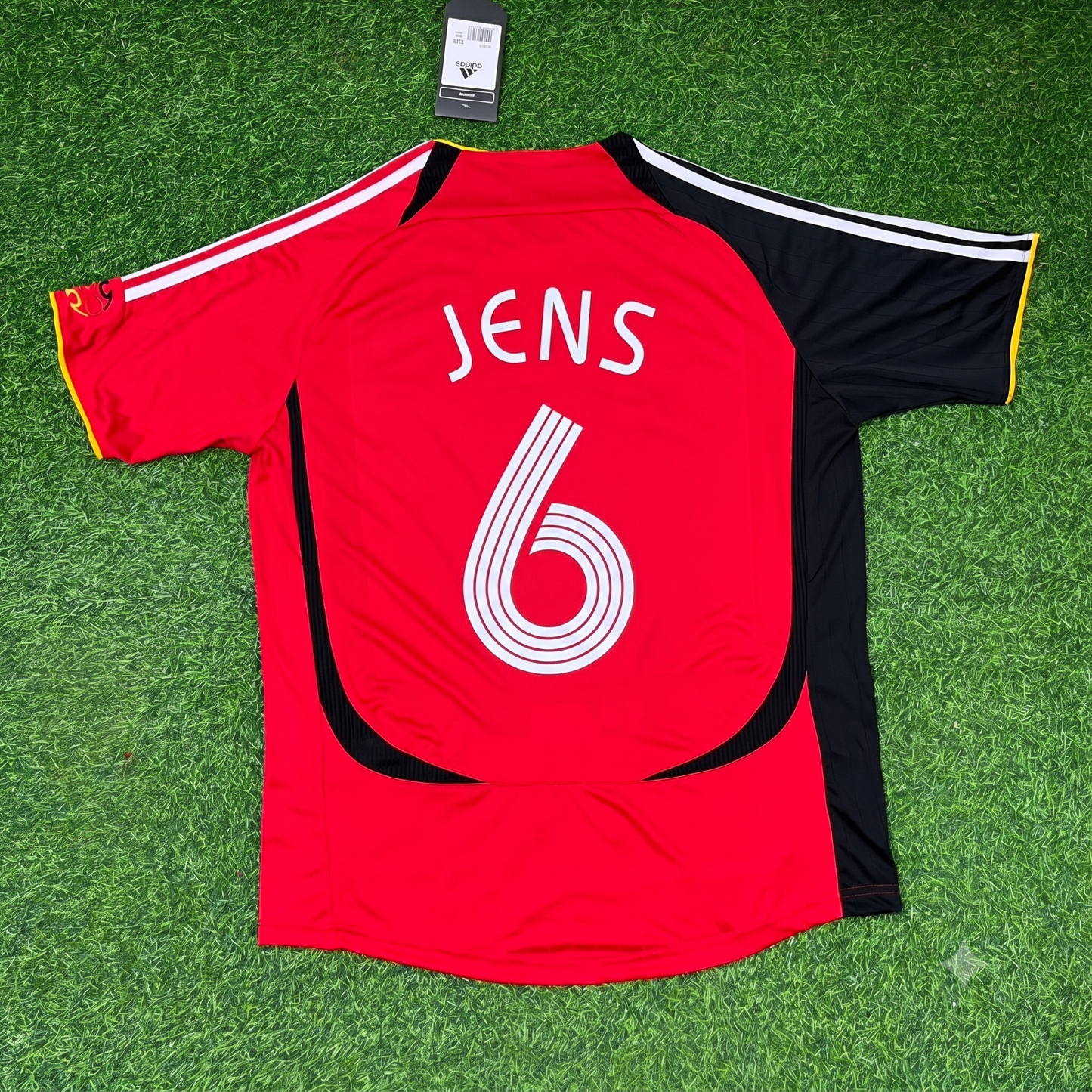 Germany World Cup 2006 Jens Nowotny Away Red Black Retro Football Jersey
