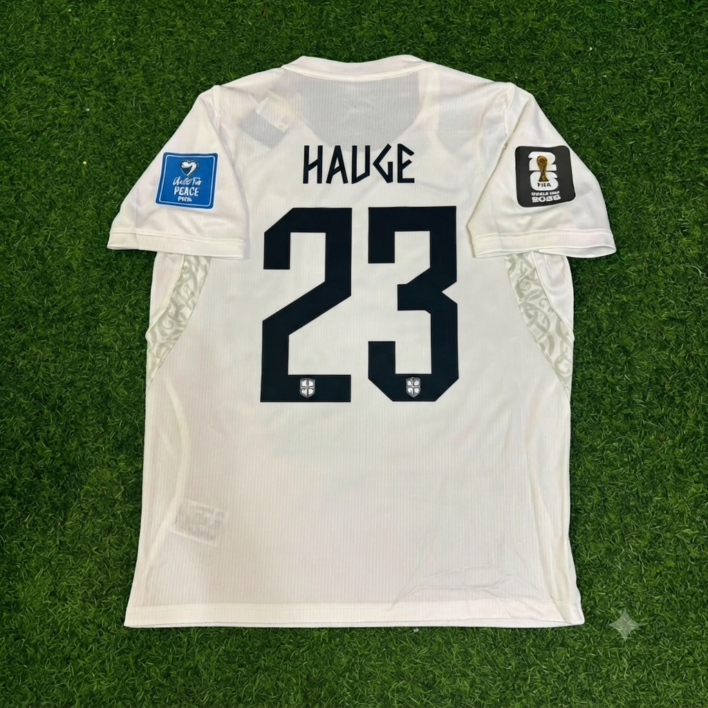 Norway World Cup 2026 Jens Petter Hauge #23 White Football Jersey
