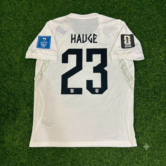 Norway World Cup 2026 Jens Petter Hauge #23 White Football Jersey